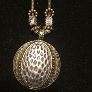 Premier Designs gold & silver tone matte necklace